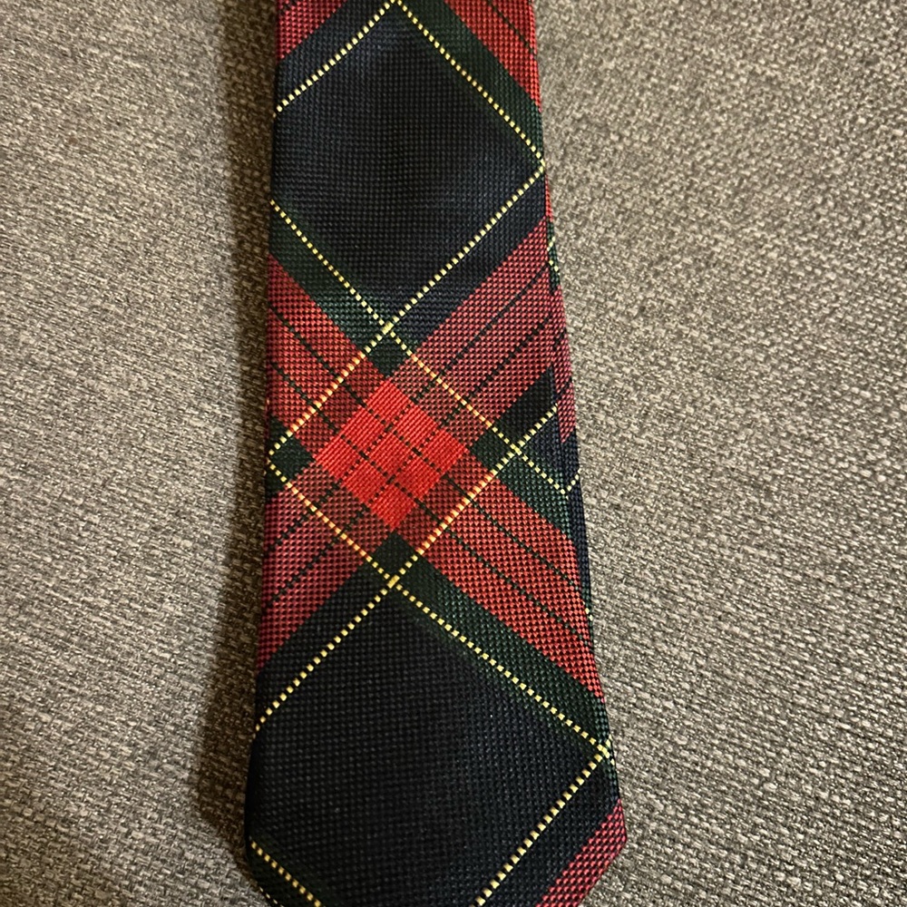 Daniel Cremieux Red and Black Plaid Tie